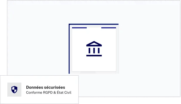 Illustration du service : dossier de demande de carte d'identité protégé, données sécurisées conformes RGPD et État Civil